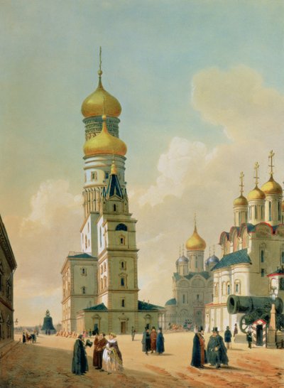 La Torre Campanaria di Ivan il Grande nel Cremlino di Mosca, stampata da Lemercier, Parigi, 1840s da Felix Benoist